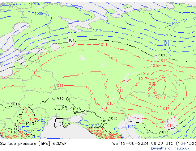 pressão do solo ECMWF Qua 12.06.2024 06 UTC