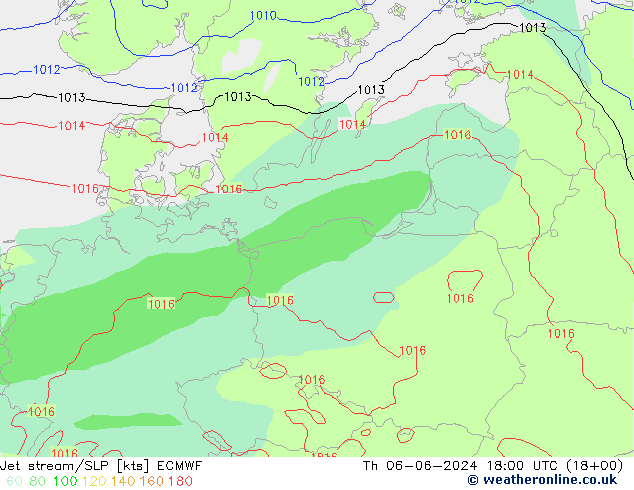 джет/приземное давление ECMWF чт 06.06.2024 18 UTC