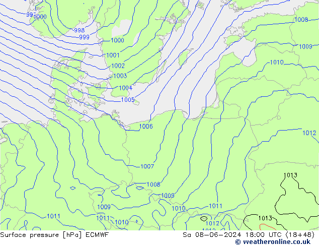 Yer basıncı ECMWF Cts 08.06.2024 18 UTC