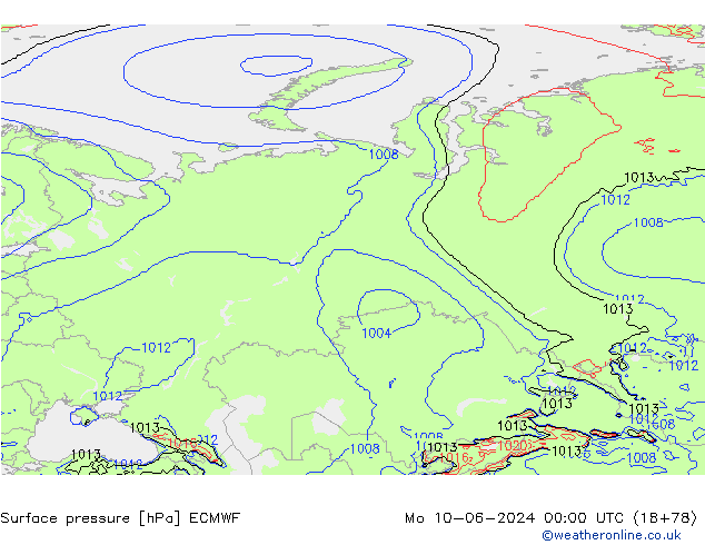 pression de l'air ECMWF lun 10.06.2024 00 UTC