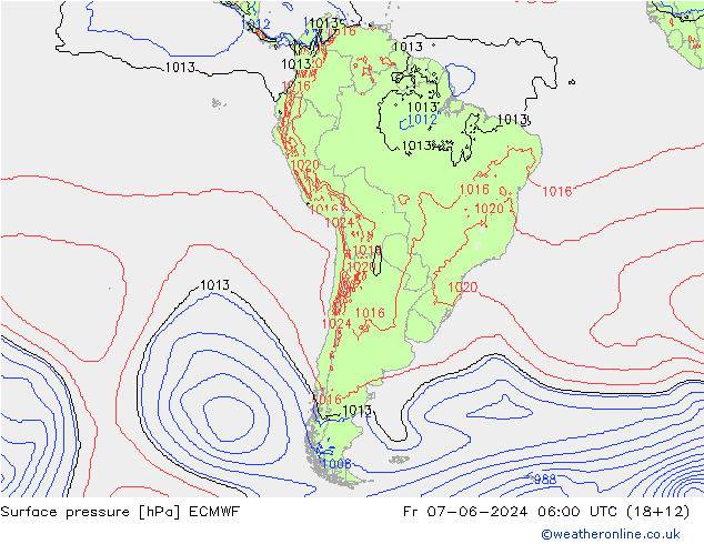 Surface pressure ECMWF Fr 07.06.2024 06 UTC