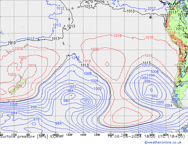 Luchtdruk (Grond) ECMWF do 06.06.2024 18 UTC