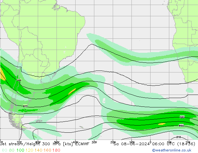 Corrente a getto ECMWF sab 08.06.2024 06 UTC