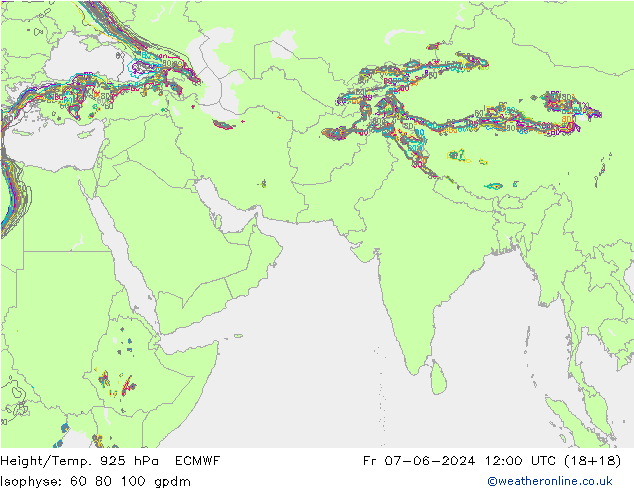 Géop./Temp. 925 hPa ECMWF ven 07.06.2024 12 UTC