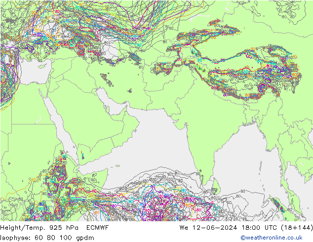 Height/Temp. 925 hPa ECMWF St 12.06.2024 18 UTC