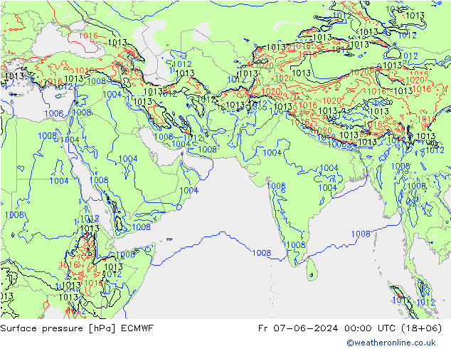 地面气压 ECMWF 星期五 07.06.2024 00 UTC