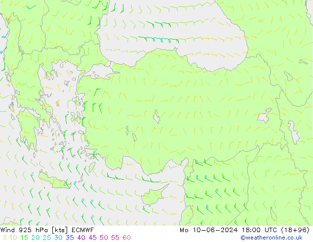 Wind 925 hPa ECMWF ma 10.06.2024 18 UTC