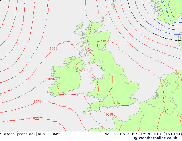 Yer basıncı ECMWF Çar 12.06.2024 18 UTC