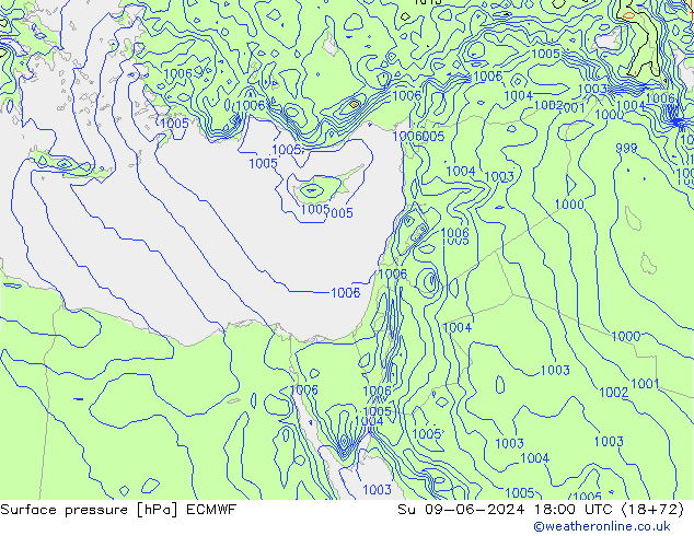 Yer basıncı ECMWF Paz 09.06.2024 18 UTC