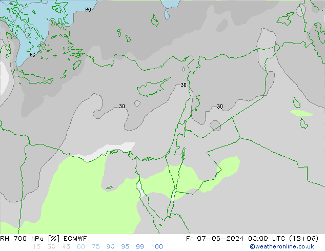 700 hPa Nispi Nem ECMWF Cu 07.06.2024 00 UTC