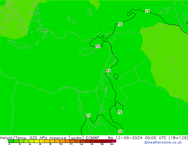 Height/Temp. 925 hPa ECMWF We 12.06.2024 00 UTC