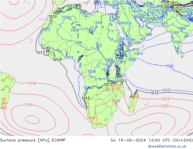 Luchtdruk (Grond) ECMWF za 15.06.2024 12 UTC