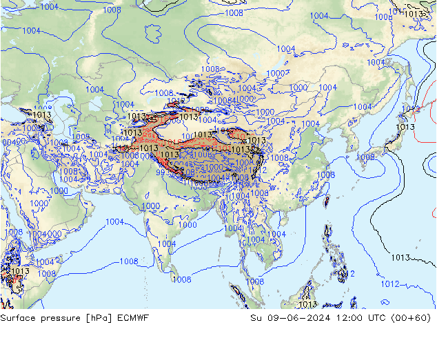 ciśnienie ECMWF nie. 09.06.2024 12 UTC