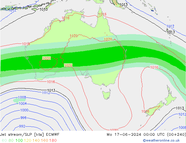 Polarjet/Bodendruck ECMWF Mo 17.06.2024 00 UTC