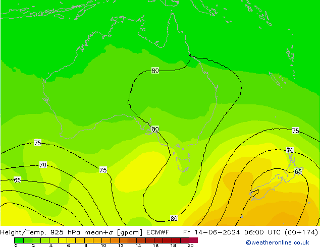 Height/Temp. 925 hPa ECMWF Fr 14.06.2024 06 UTC