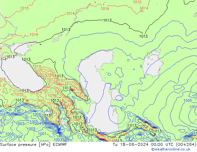 Pressione al suolo ECMWF mar 18.06.2024 00 UTC