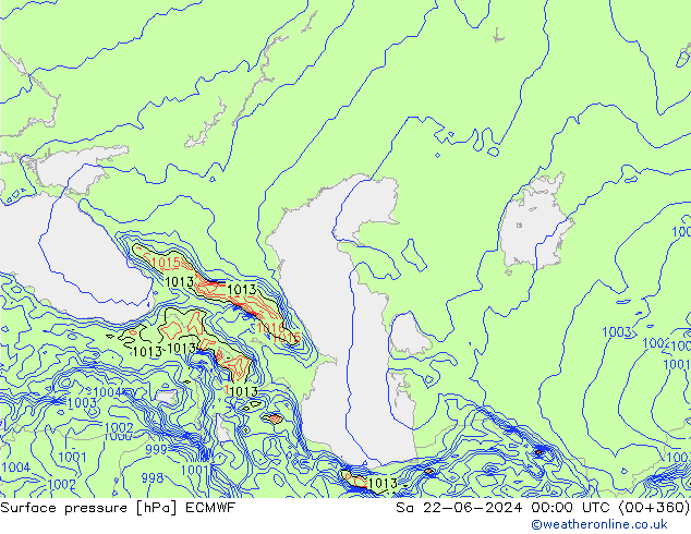 приземное давление ECMWF сб 22.06.2024 00 UTC