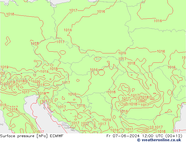 Surface pressure ECMWF Fr 07.06.2024 12 UTC