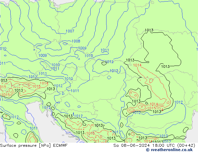 приземное давление ECMWF сб 08.06.2024 18 UTC