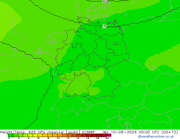 Hoogte/Temp. 925 hPa ECMWF ma 10.06.2024 00 UTC