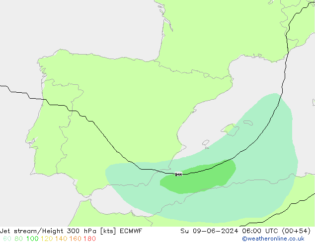 Corrente a getto ECMWF dom 09.06.2024 06 UTC