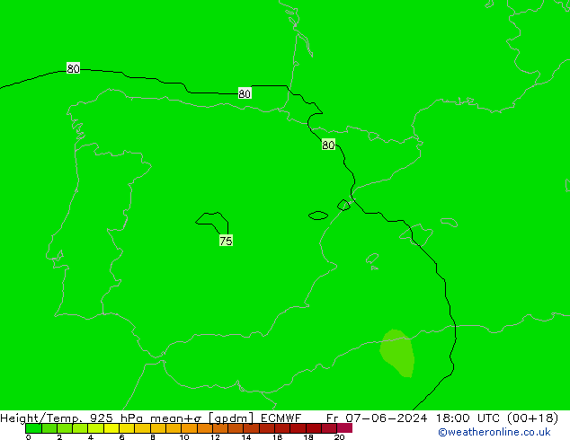 Géop./Temp. 925 hPa ECMWF ven 07.06.2024 18 UTC