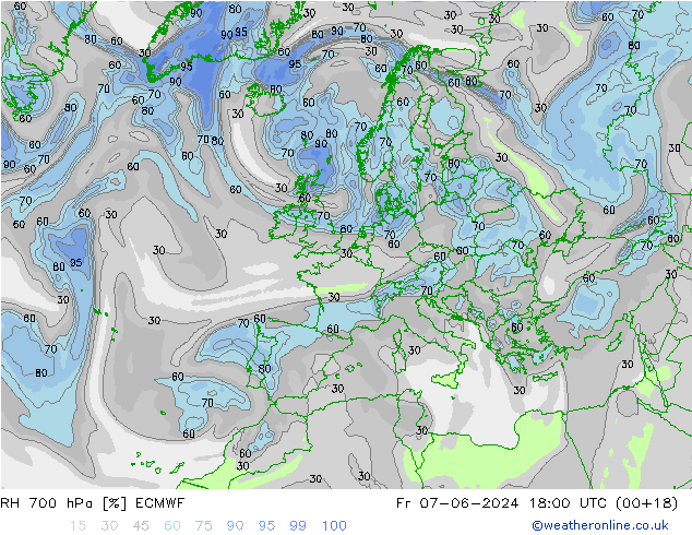 RH 700 hPa ECMWF pt. 07.06.2024 18 UTC