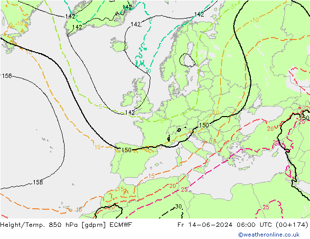 Height/Temp. 850 hPa ECMWF  14.06.2024 06 UTC