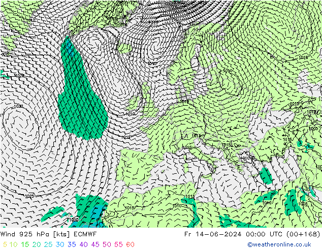 Wind 925 hPa ECMWF vr 14.06.2024 00 UTC