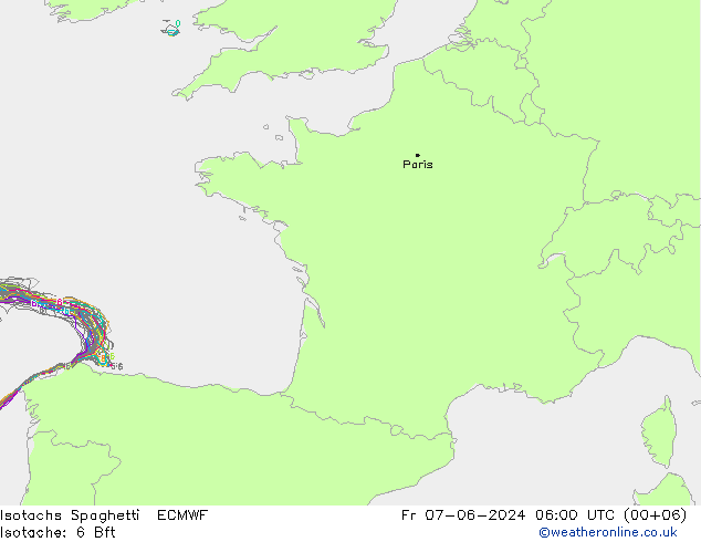 Izotacha Spaghetti ECMWF pt. 07.06.2024 06 UTC