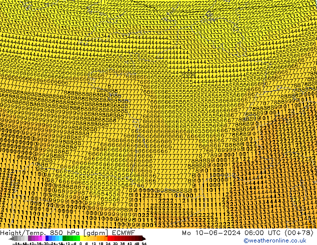 Height/Temp. 850 hPa ECMWF  10.06.2024 06 UTC