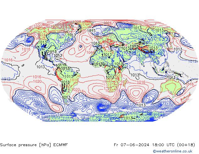 Luchtdruk (Grond) ECMWF vr 07.06.2024 18 UTC