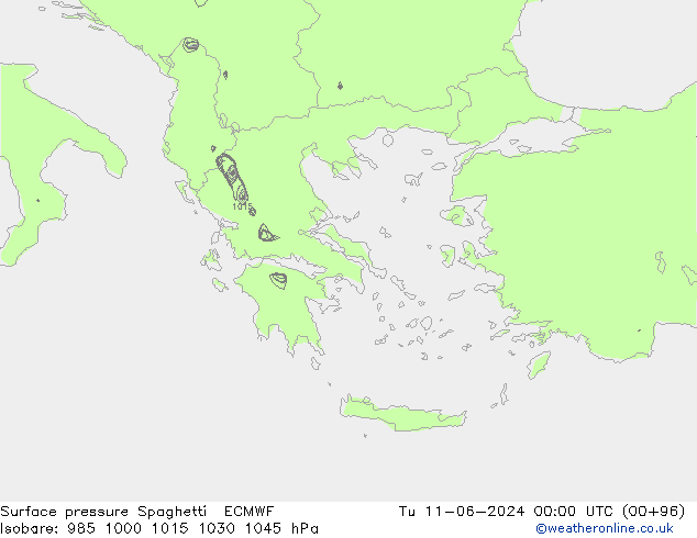 pression de l'air Spaghetti ECMWF mar 11.06.2024 00 UTC