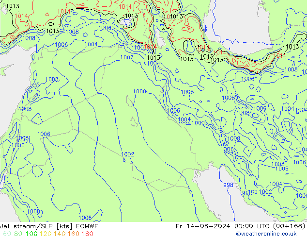 Polarjet/Bodendruck ECMWF Fr 14.06.2024 00 UTC