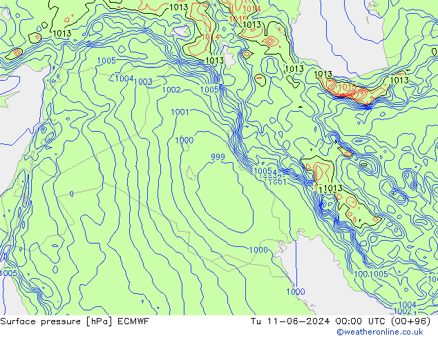 pression de l'air ECMWF mar 11.06.2024 00 UTC