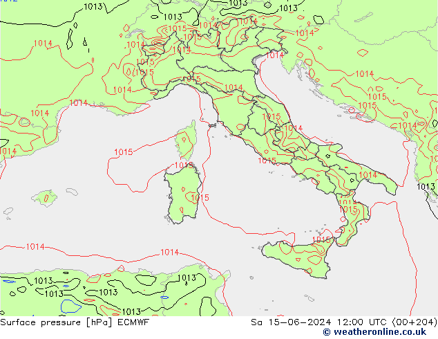 Luchtdruk (Grond) ECMWF za 15.06.2024 12 UTC