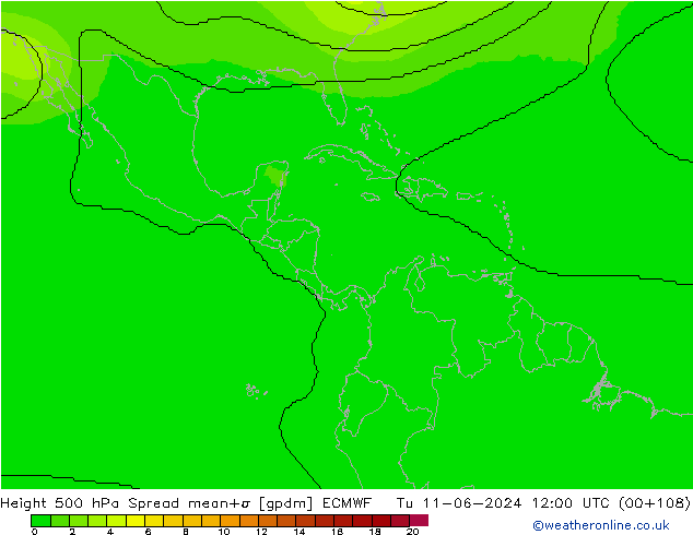 Height 500 hPa Spread ECMWF Di 11.06.2024 12 UTC