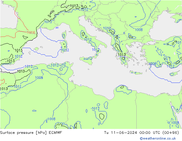 pression de l'air ECMWF mar 11.06.2024 00 UTC