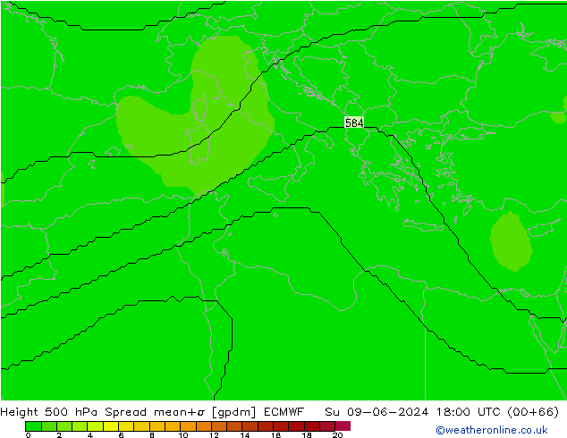 Height 500 hPa Spread ECMWF Ne 09.06.2024 18 UTC