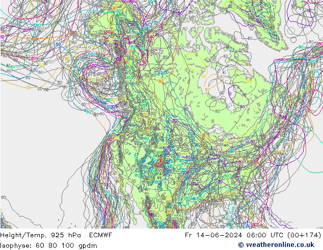 Height/Temp. 925 hPa ECMWF ven 14.06.2024 06 UTC