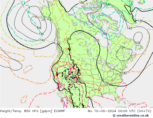 Height/Temp. 850 hPa ECMWF  10.06.2024 00 UTC