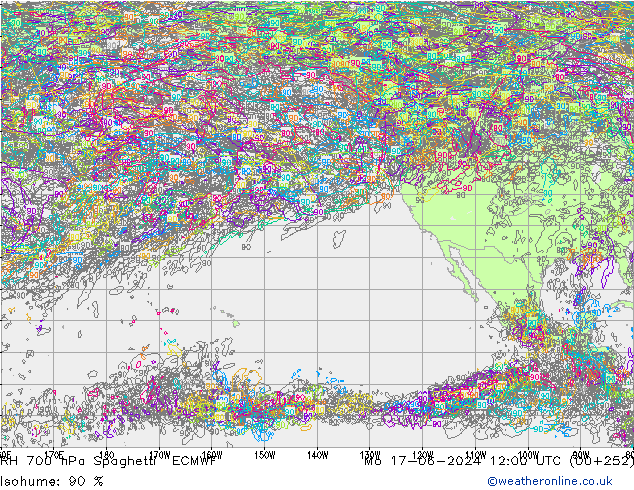 RH 700 hPa Spaghetti ECMWF Mo 17.06.2024 12 UTC