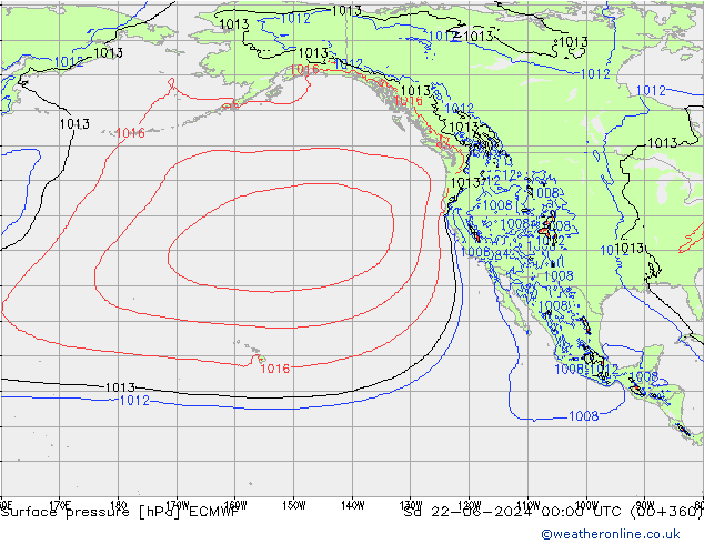 Luchtdruk (Grond) ECMWF za 22.06.2024 00 UTC