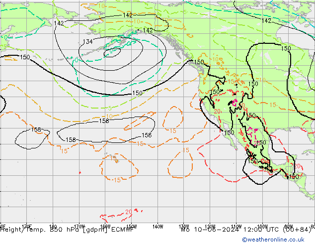 Height/Temp. 850 hPa ECMWF  10.06.2024 12 UTC