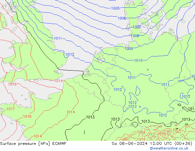 Yer basıncı ECMWF Cts 08.06.2024 12 UTC