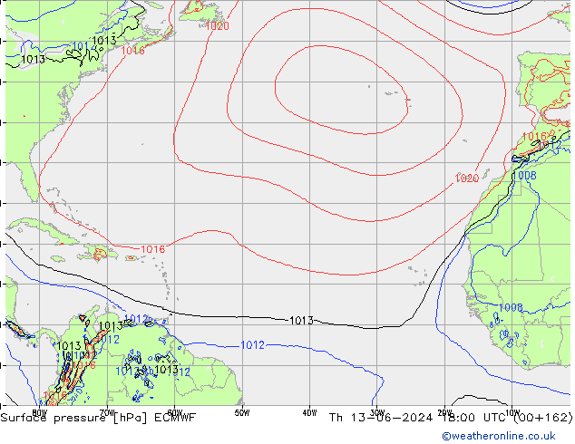 Yer basıncı ECMWF Per 13.06.2024 18 UTC