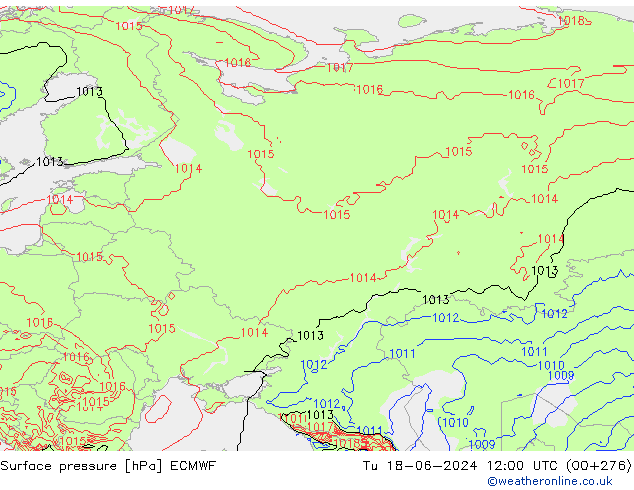 Luchtdruk (Grond) ECMWF di 18.06.2024 12 UTC