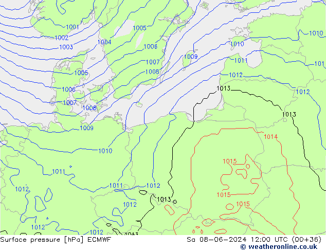 pression de l'air ECMWF sam 08.06.2024 12 UTC