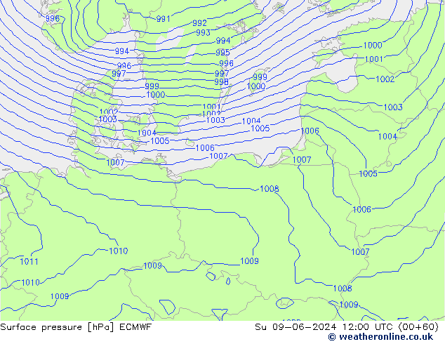 ciśnienie ECMWF nie. 09.06.2024 12 UTC