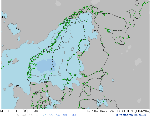 RH 700 hPa ECMWF mar 18.06.2024 00 UTC